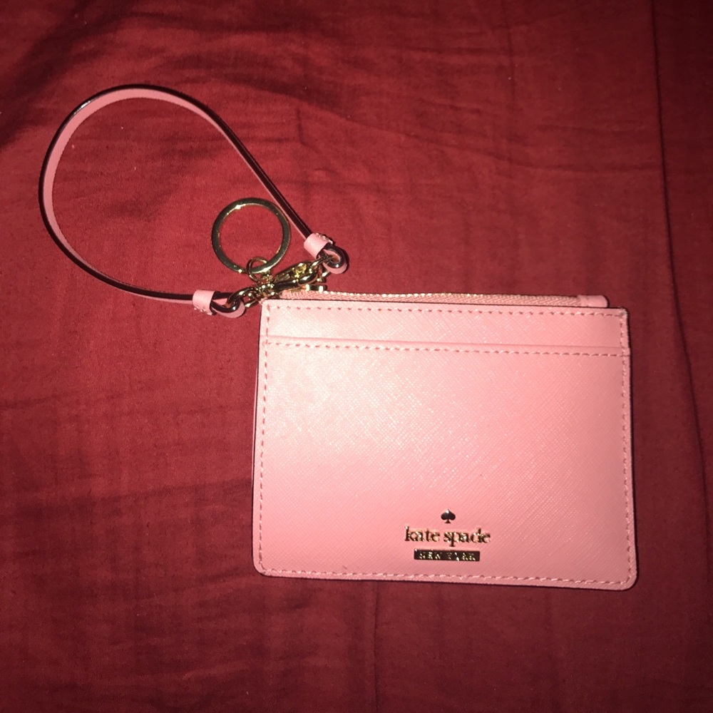 kate spade Pink Card Holder Wristlet with Gold Hardware
